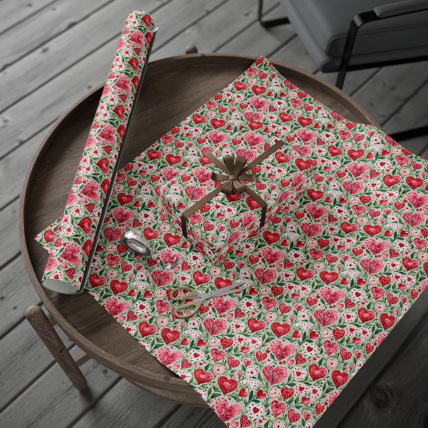 Charming Pink Heart Wrapping Paper for Gift Giving
