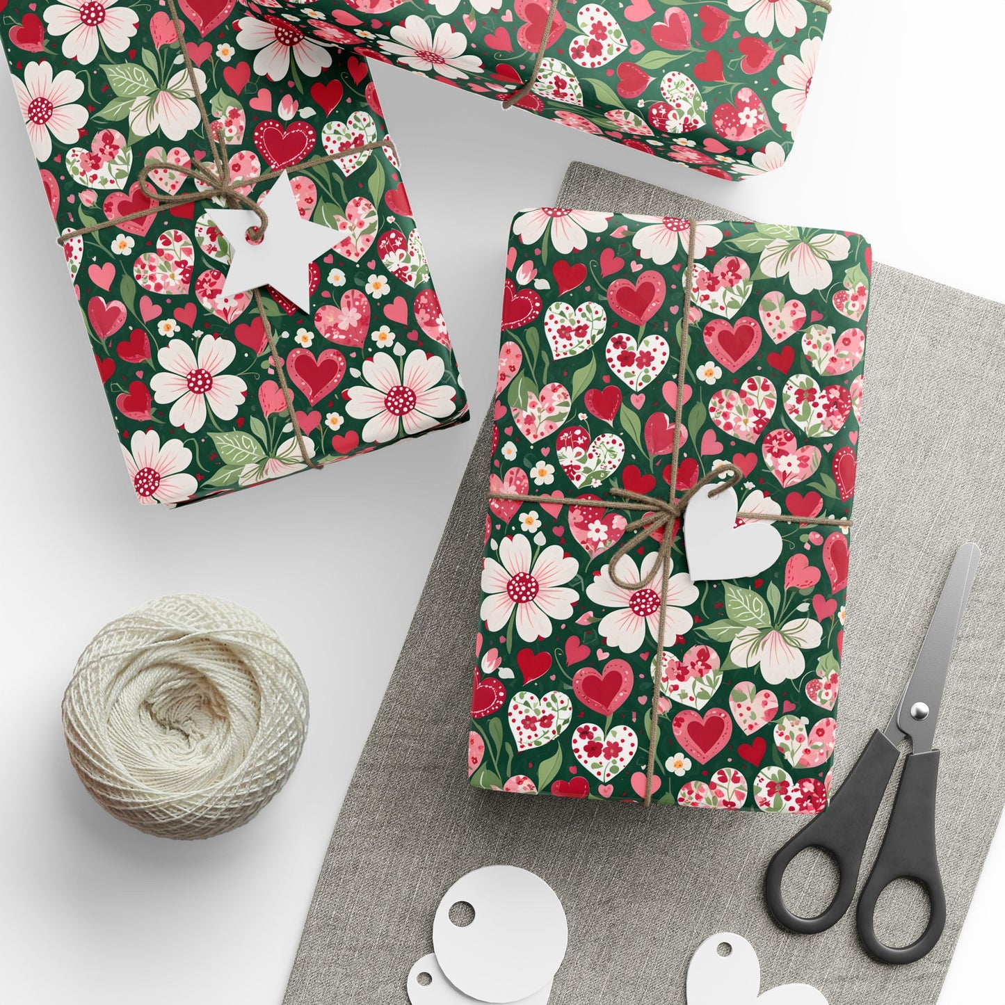Flora & Heart Wrapping Paper,