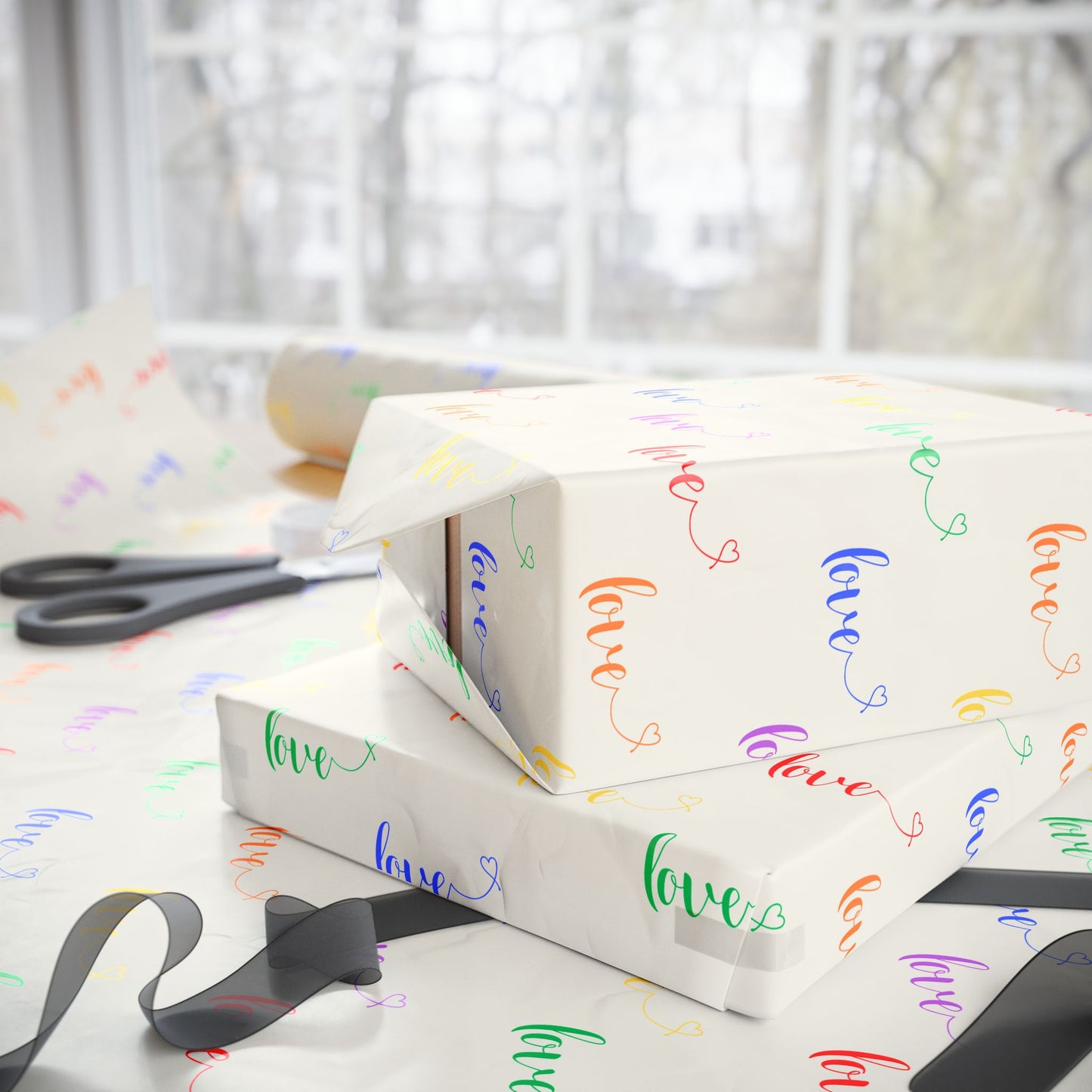 Rainbow Love Calligraphy Design