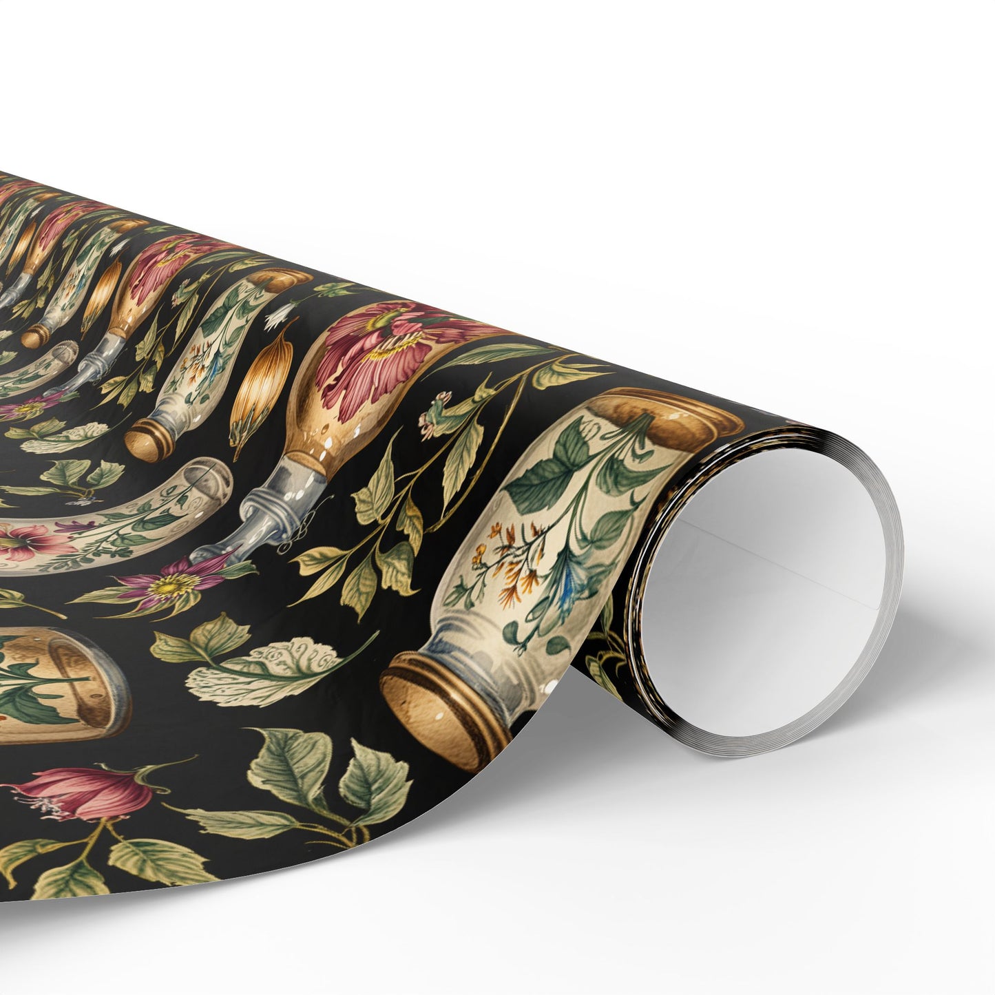 Wrapping Papers - Chic Apothecary Floral Vintage Glass Jar Pattern