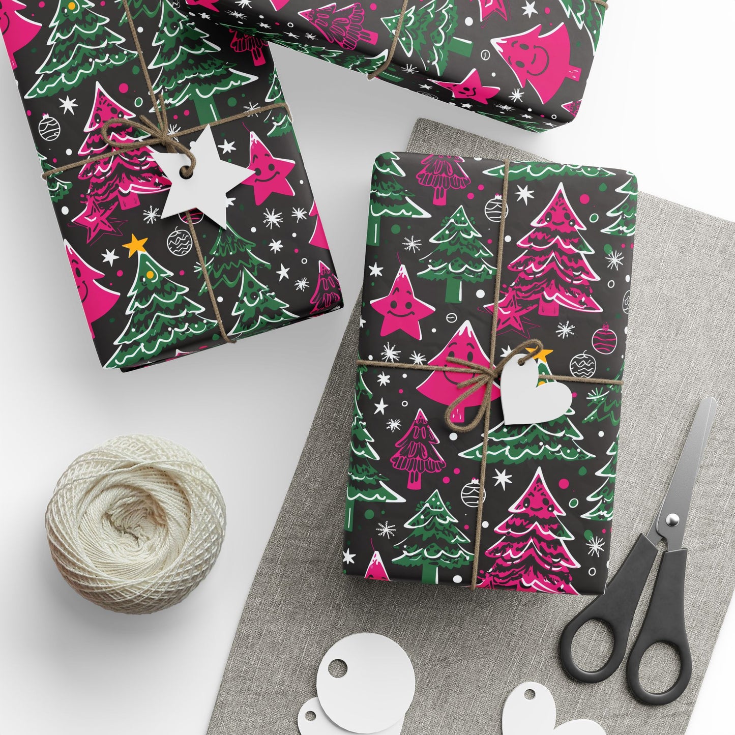 Tree - Rex & Sass – Neon Sketchmas Wrapping Paper