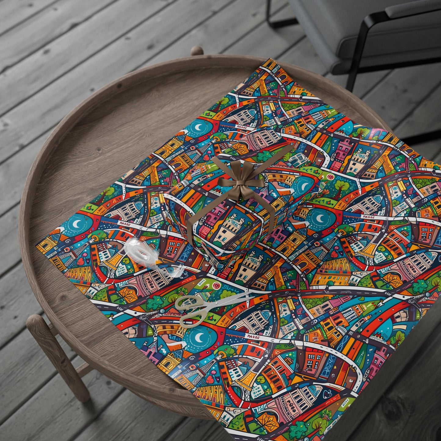 Colorful Paris Wrapping Paper - abstract