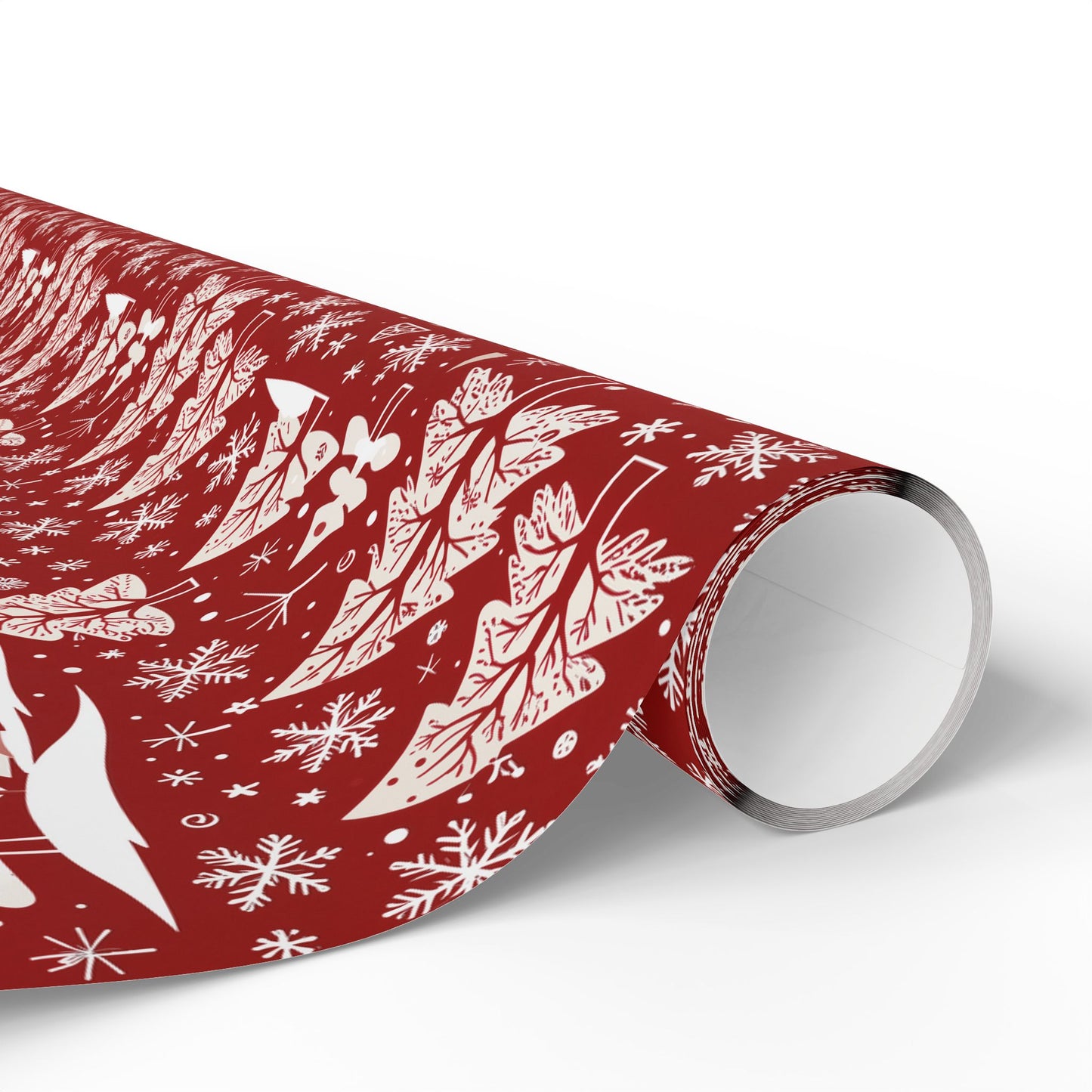 Nordic Noel – Red & White Forest Wrapping Paper