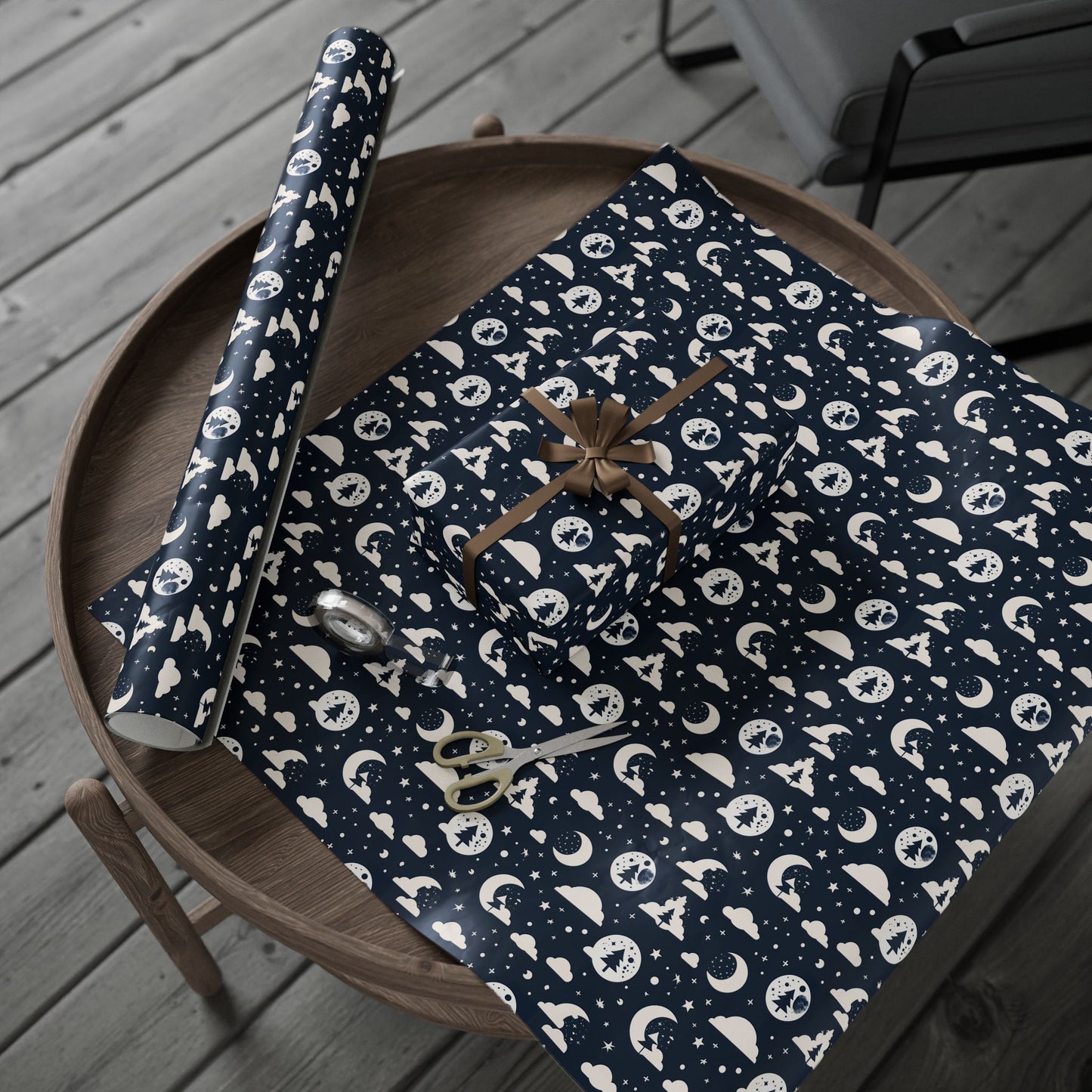 Wrapping Paper - Midnight Pines and Stars Wrapping Paper