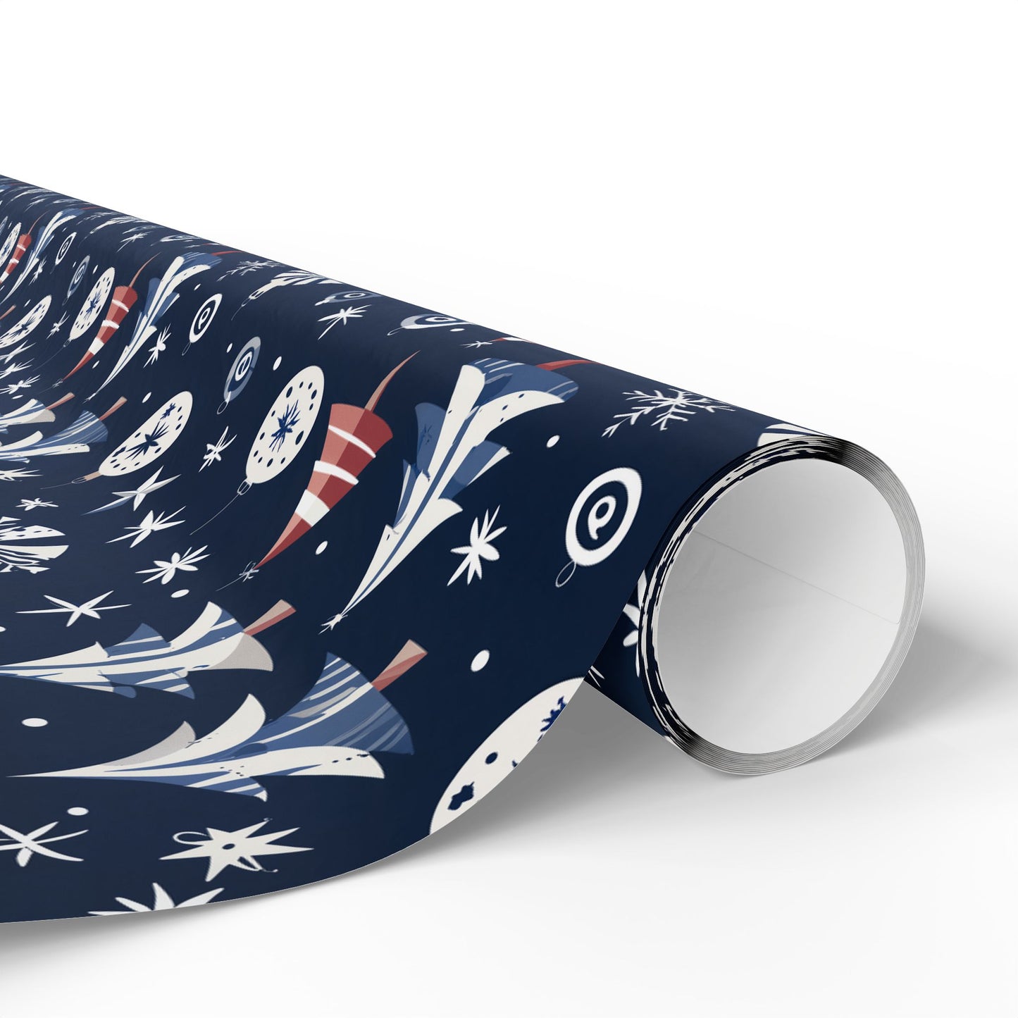 Stylish Navy Christmas Gift Wrap
