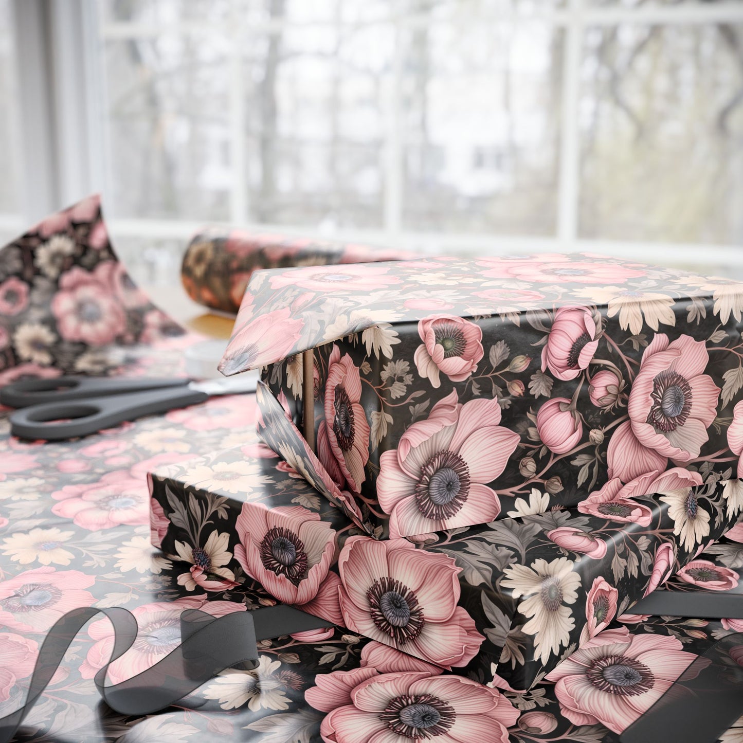 Elegant Pink Floral Wrapping Paper