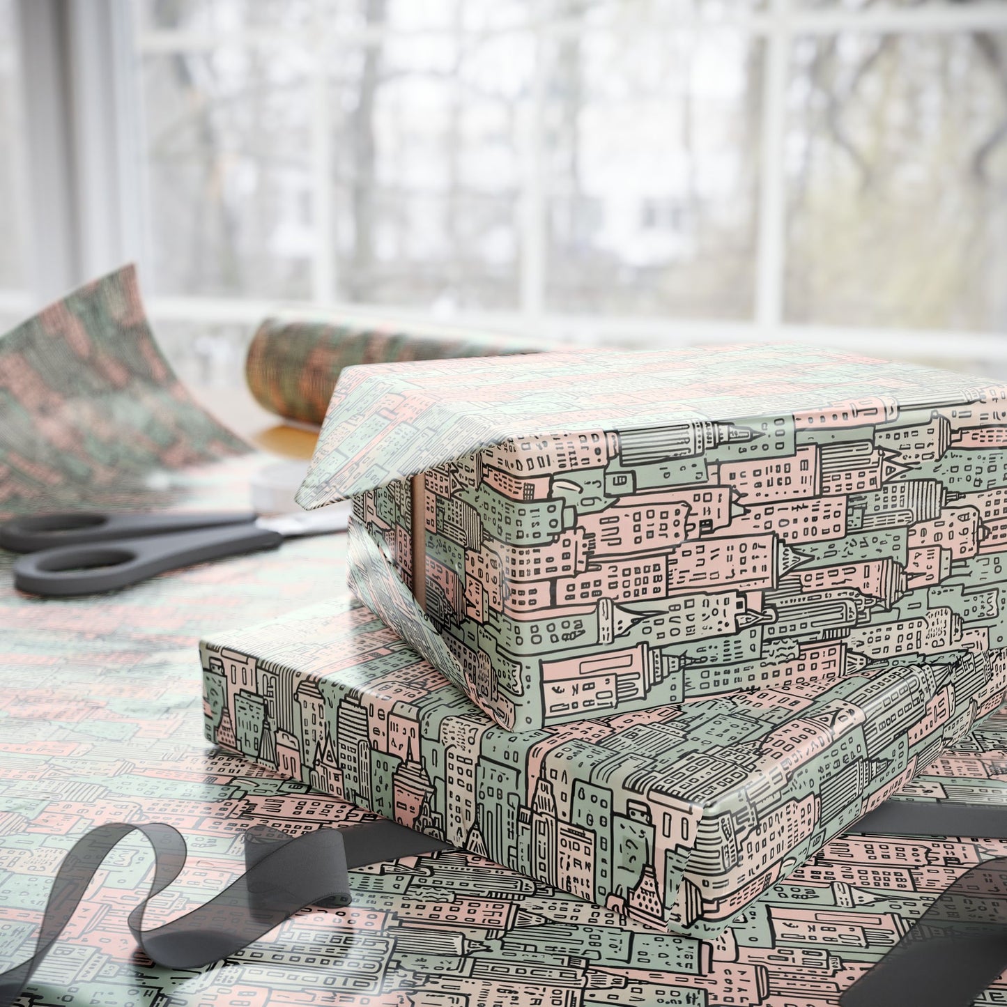 Wrapping Papers - Abstract Pastel Cityscape Gift Wrap
