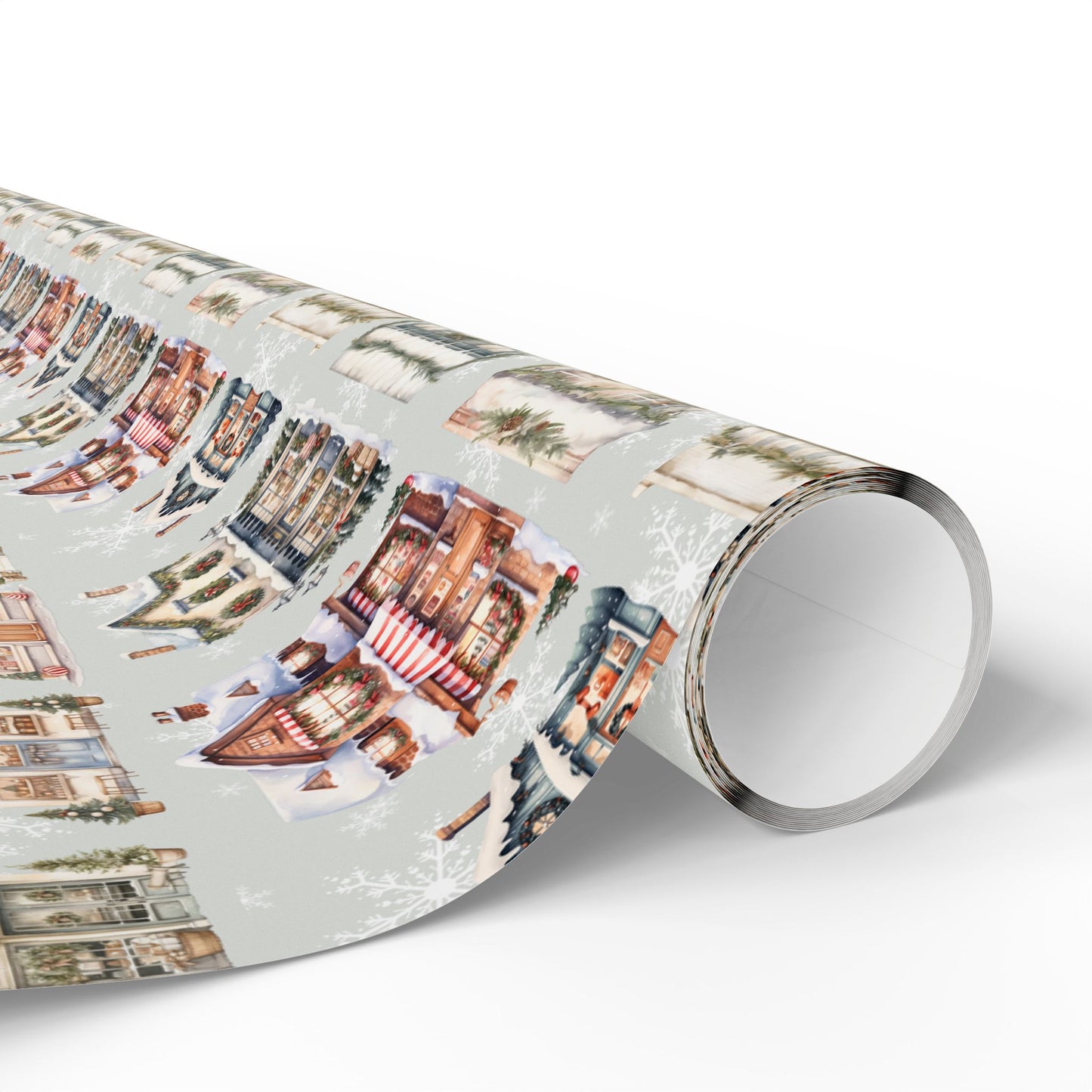 Holiday High Street – Quaint Christmas Village Shop Wrapping Paper