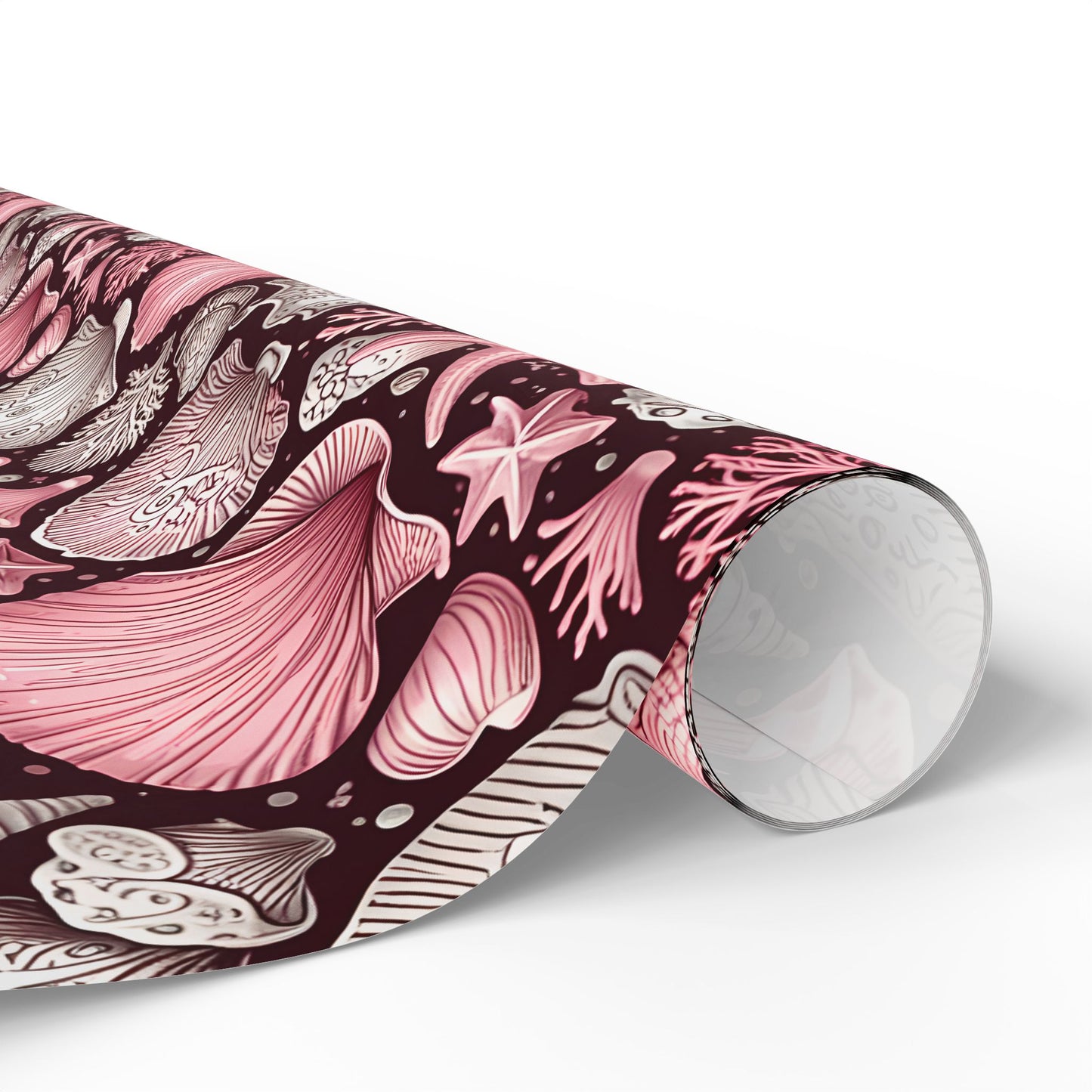 Pink Seashell Beach Theme Wrapping Paper