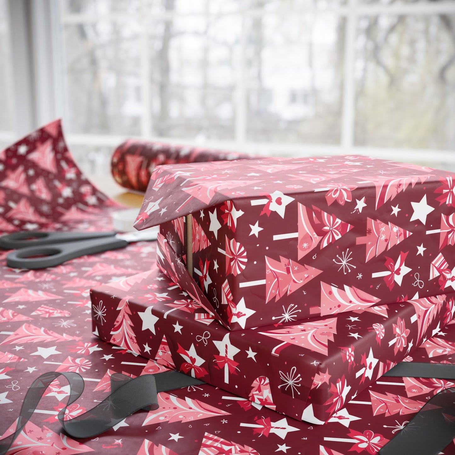 Peppermint Pop Parade – Bold Pink & Red Christmas Wrapping Paper