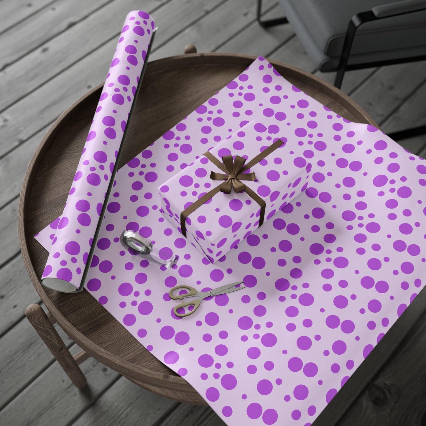 Playful Purple Polka Dot Wrapping Paper