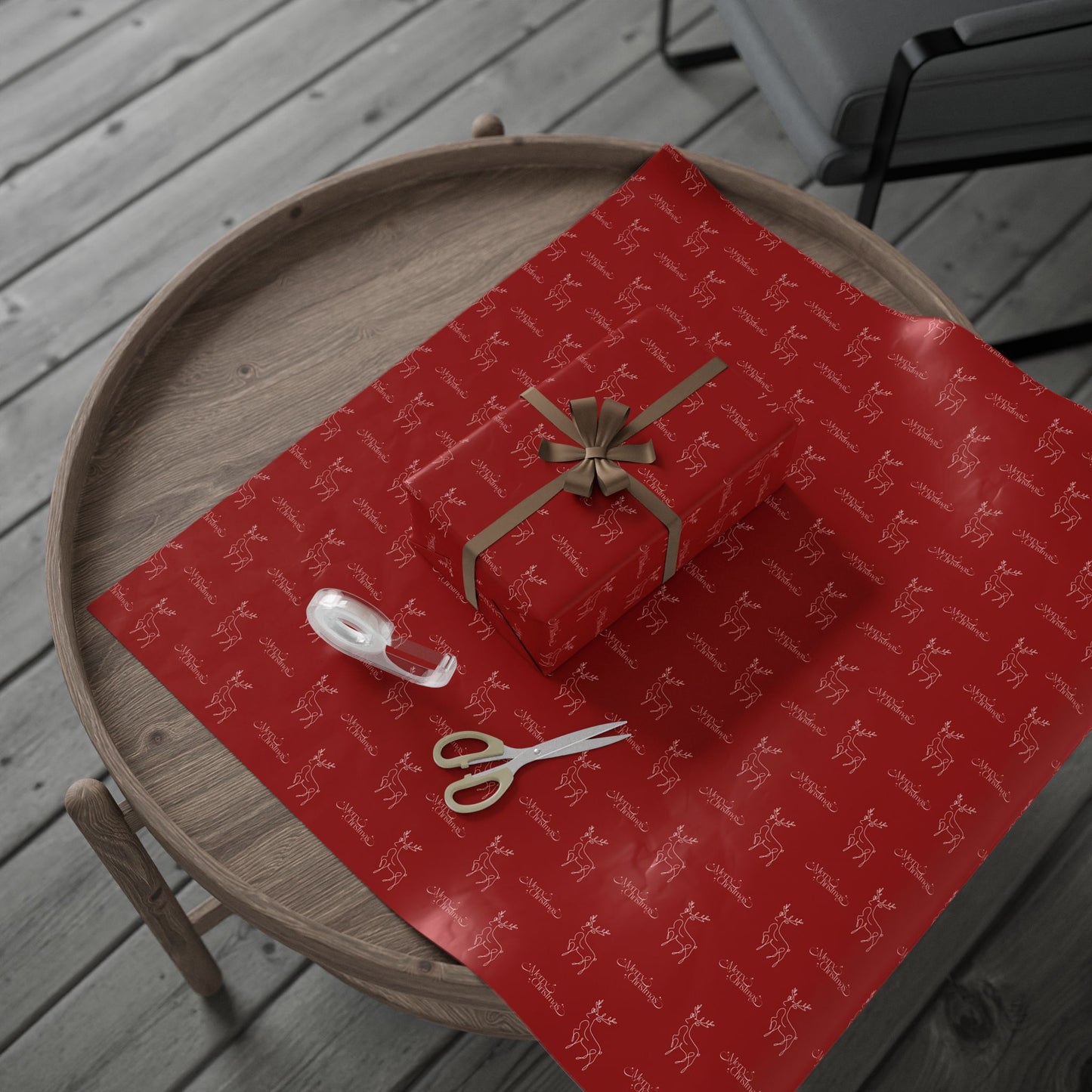 Sleigh All Day – Minimalist Reindeer Christmas Wrapping Paper