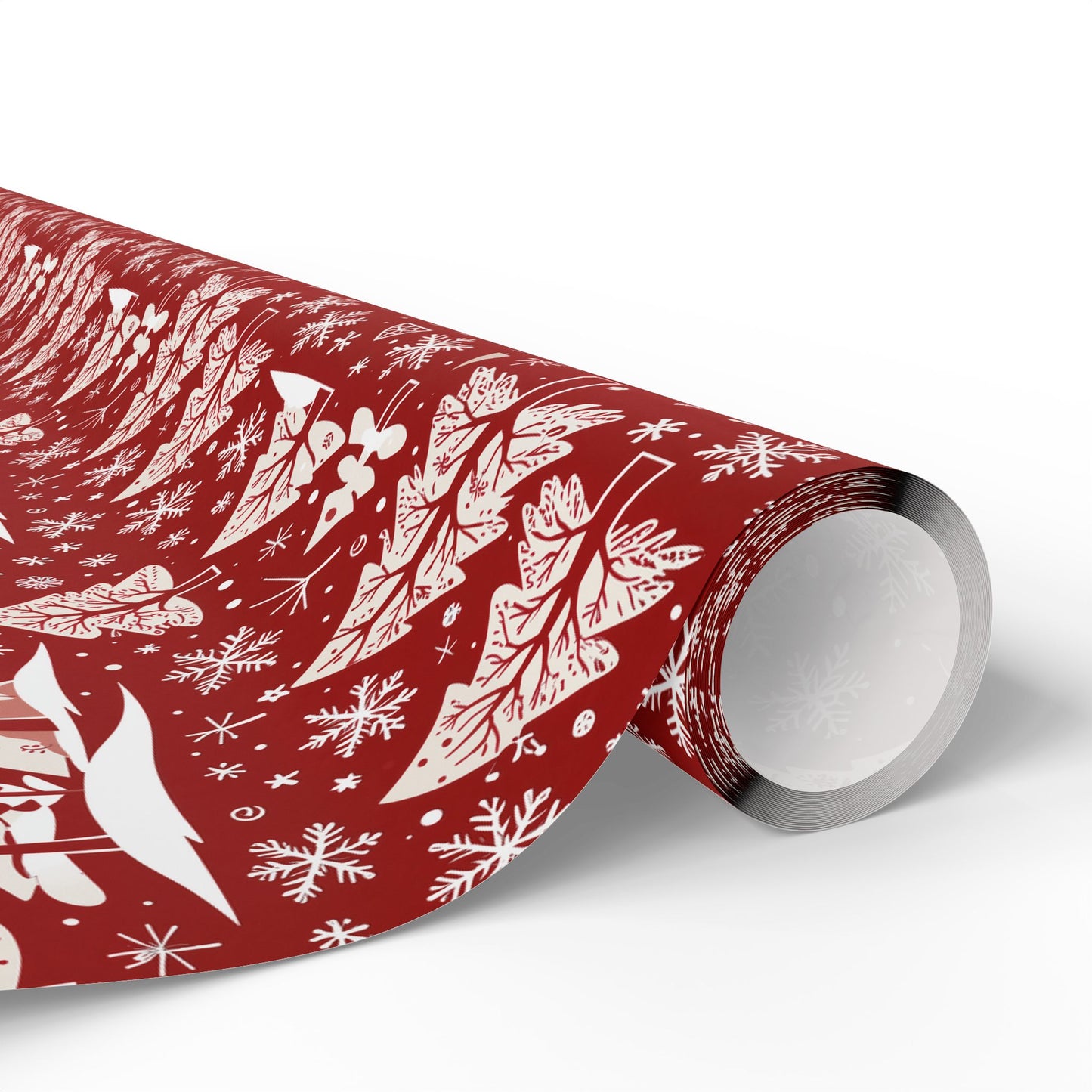 Nordic Noel – Red & White Forest Wrapping Paper