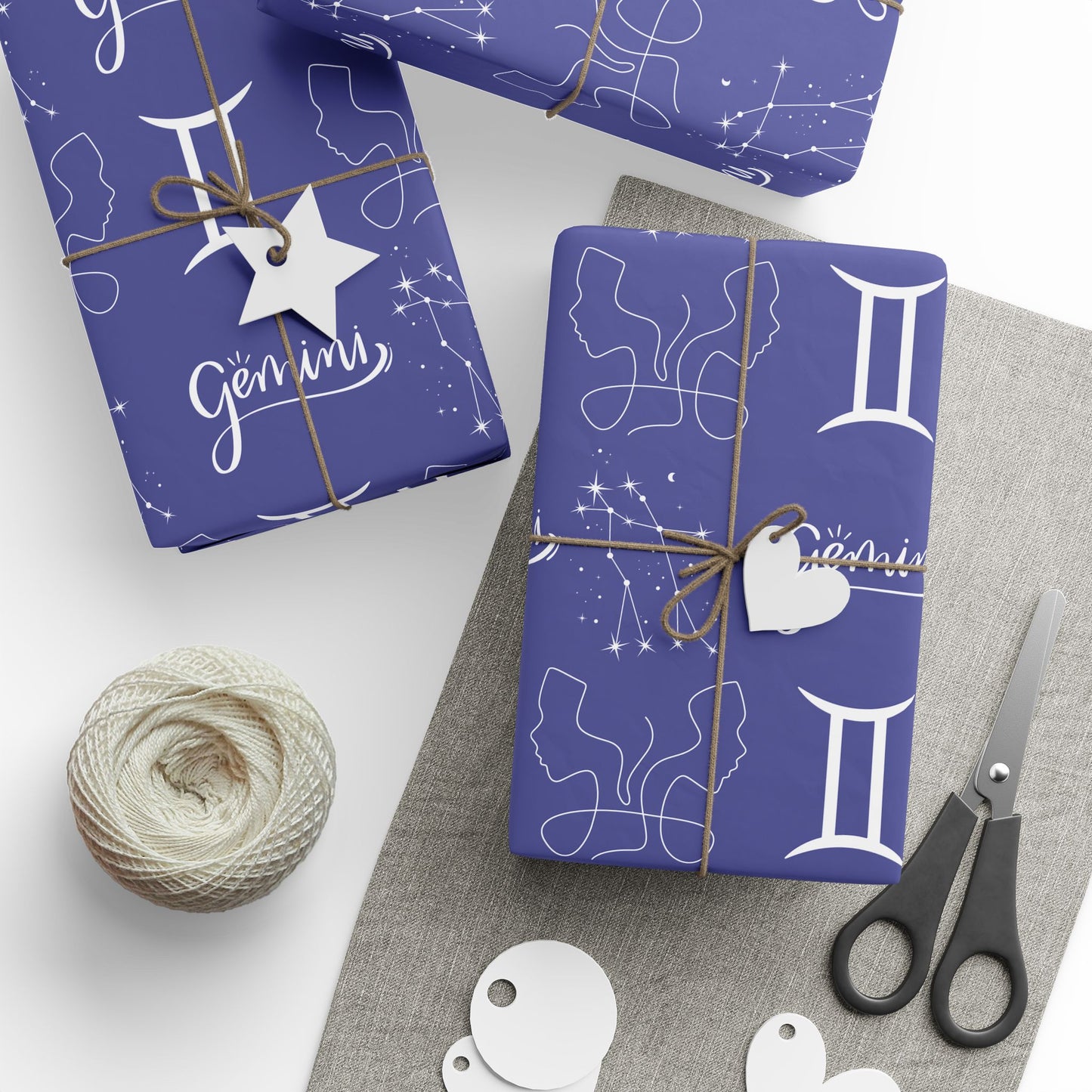 Double Trouble & Twinkle – Gemini Zodiac Wrapping Paper