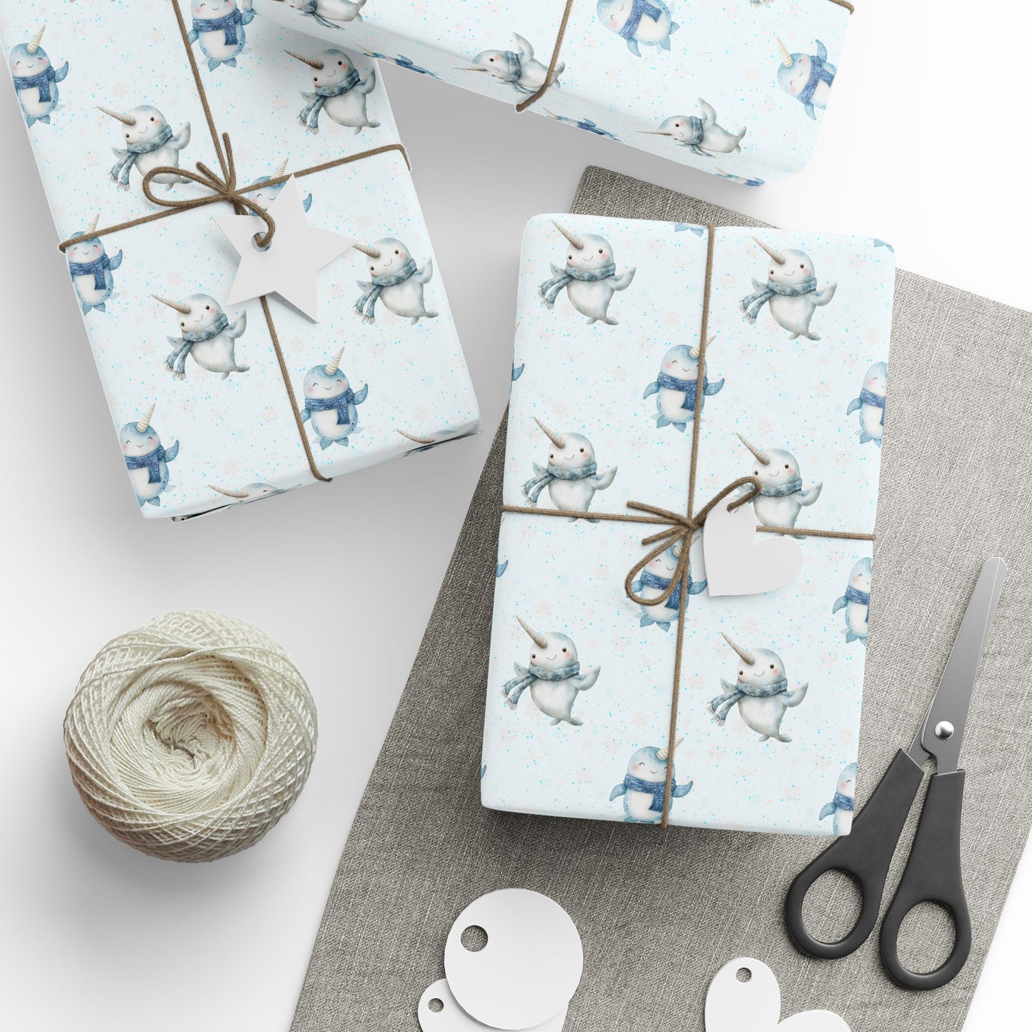 Narwhal Nuzzles – Arctic Cuteness Wrapping Paper