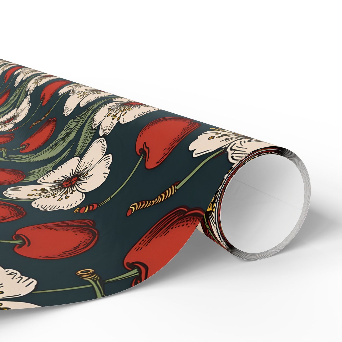 Retro Cherry Blossom Wrapping Paper