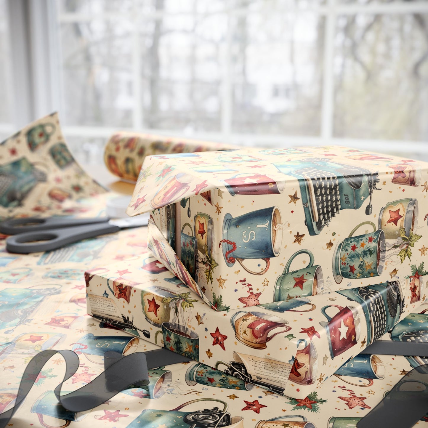 Warm Words & Cocoa – Vintage Writer Wrapping Paper