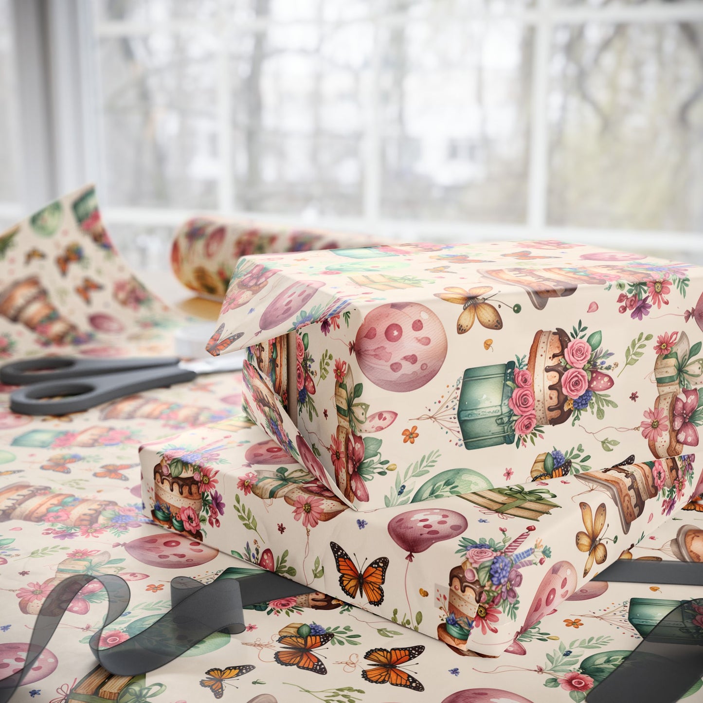 Charming Botanical Birthday Gift Wrap
