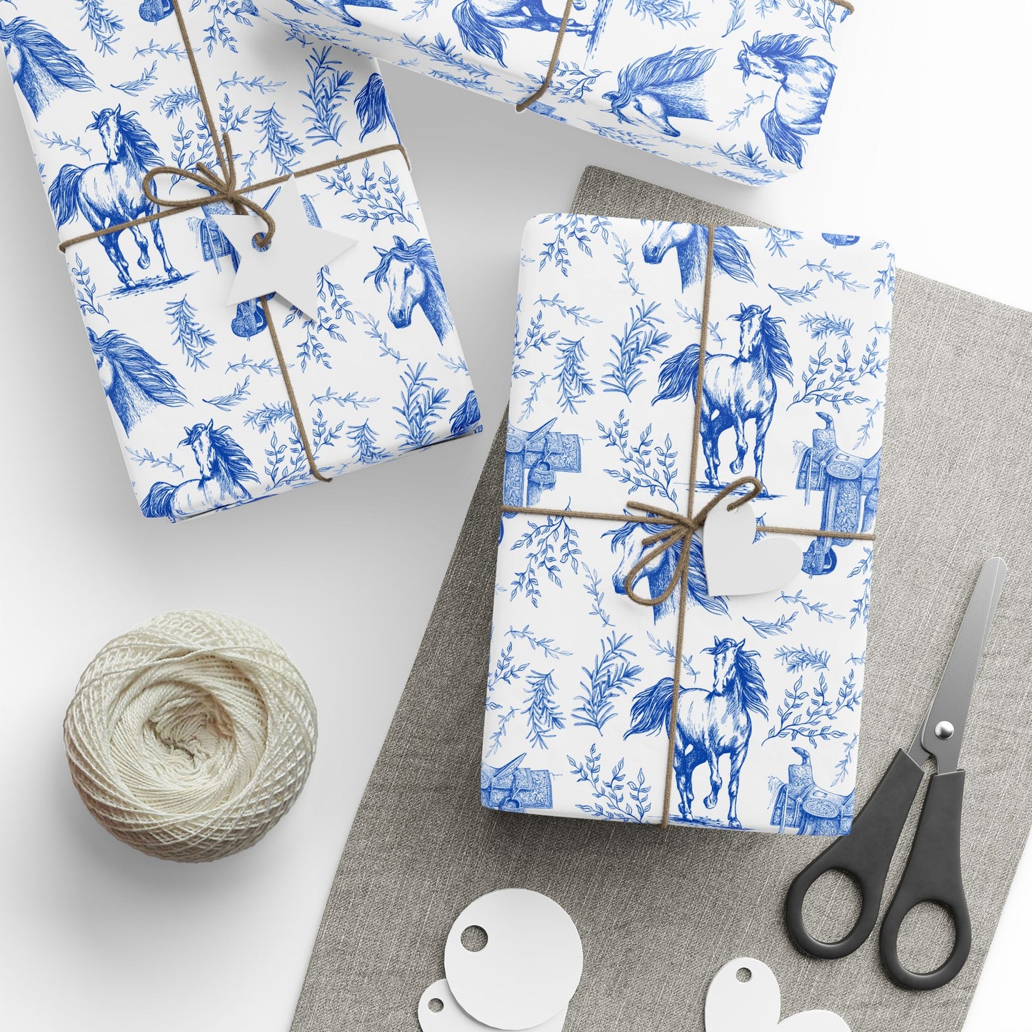 Elegant Horse Toile De Jouy Gift Wrap