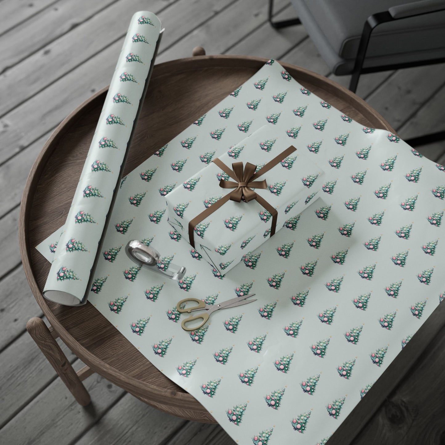 Pastel Pines – Dreamy Retro Christmas Tree Wrapping Paper