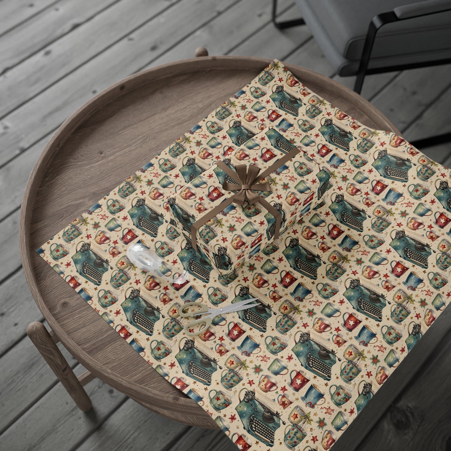 Warm Words & Cocoa – Vintage Writer Wrapping Paper