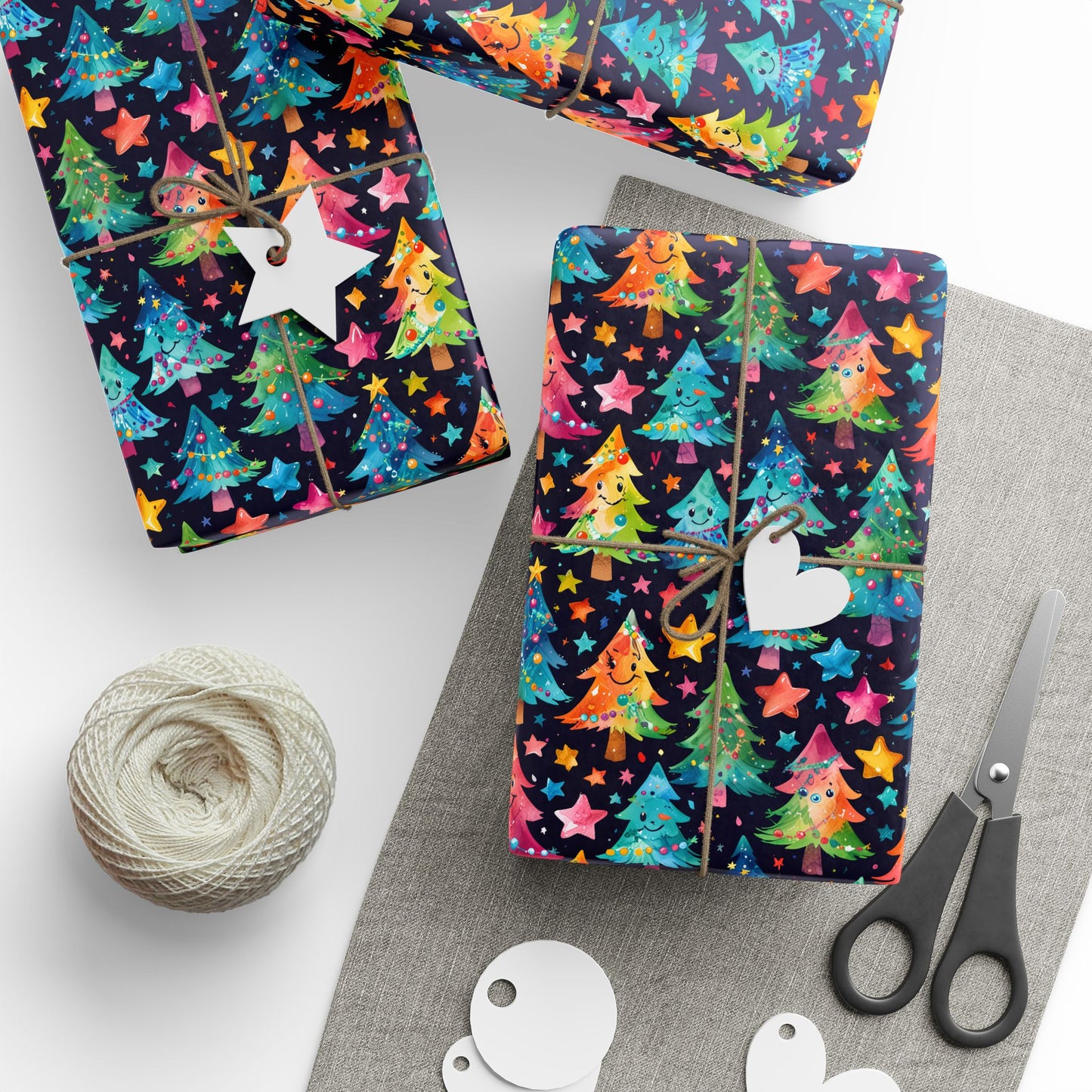 Tree - mendously Bright – Rainbow Christmas Tree Wrapping Paper