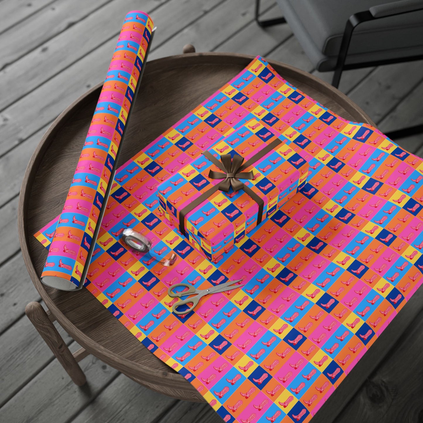 Fun and Colorful Boot Wrapping Paper