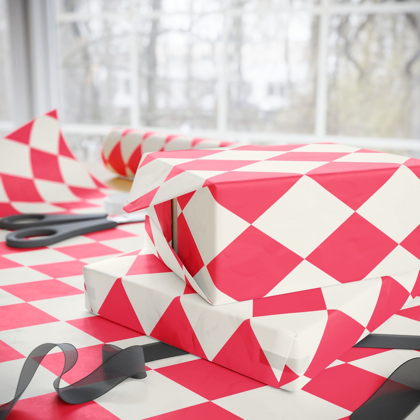 Pink Harlequin Gift Wrap