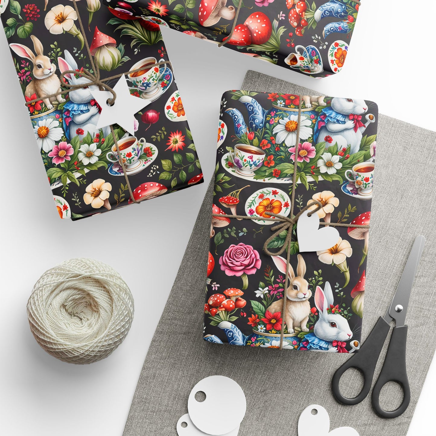 Enchanting Bold Black Gift Wrap - Perfect for Book Lovers