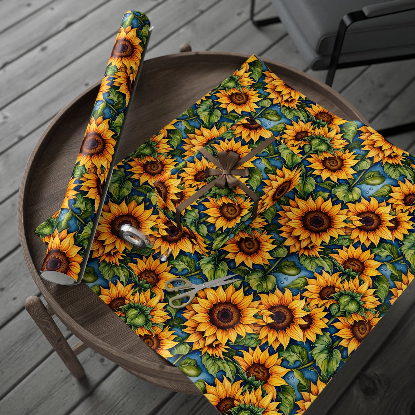 Vibrant Sunflower Patterned Wrapping Papers