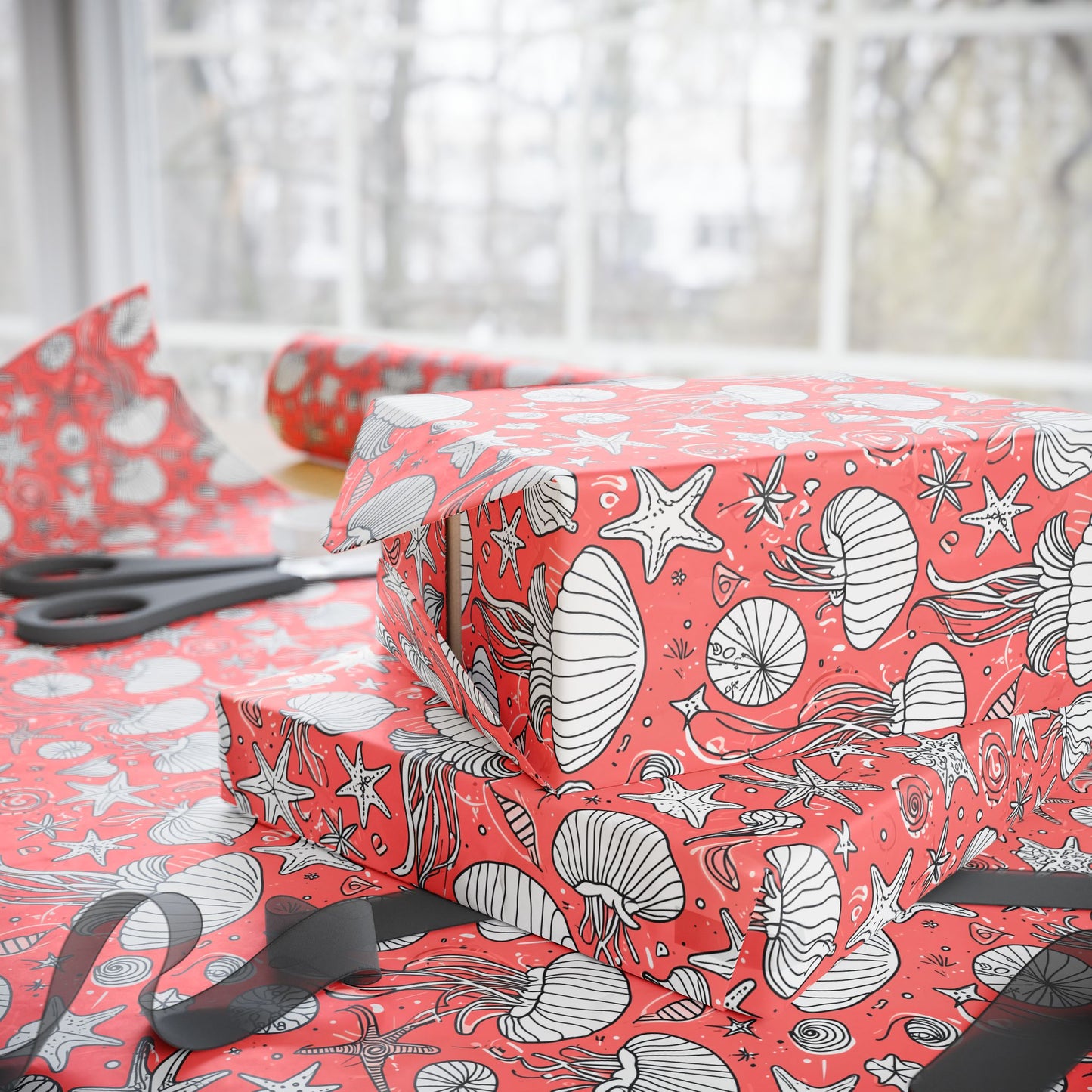 Wrapping Papers - Drift & Flow – Artistic Jellyfish Gift Wrap