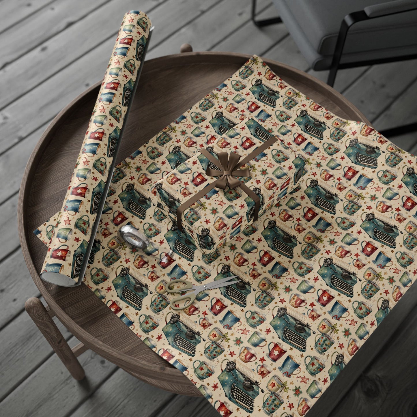 Warm Words & Cocoa – Vintage Writer Wrapping Paper