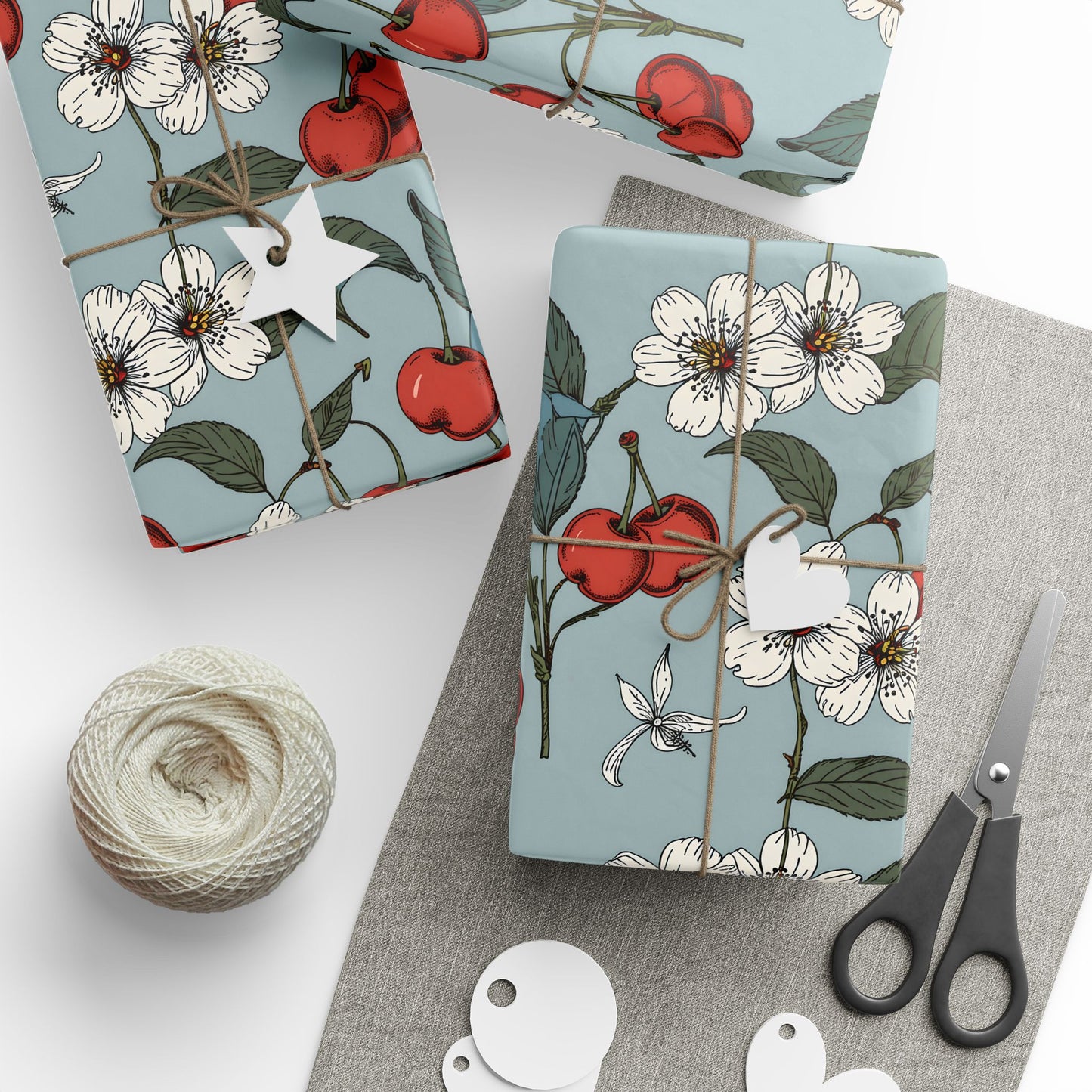 Chic Vintage Gift Wrapping Papers with Cherry Blossoms