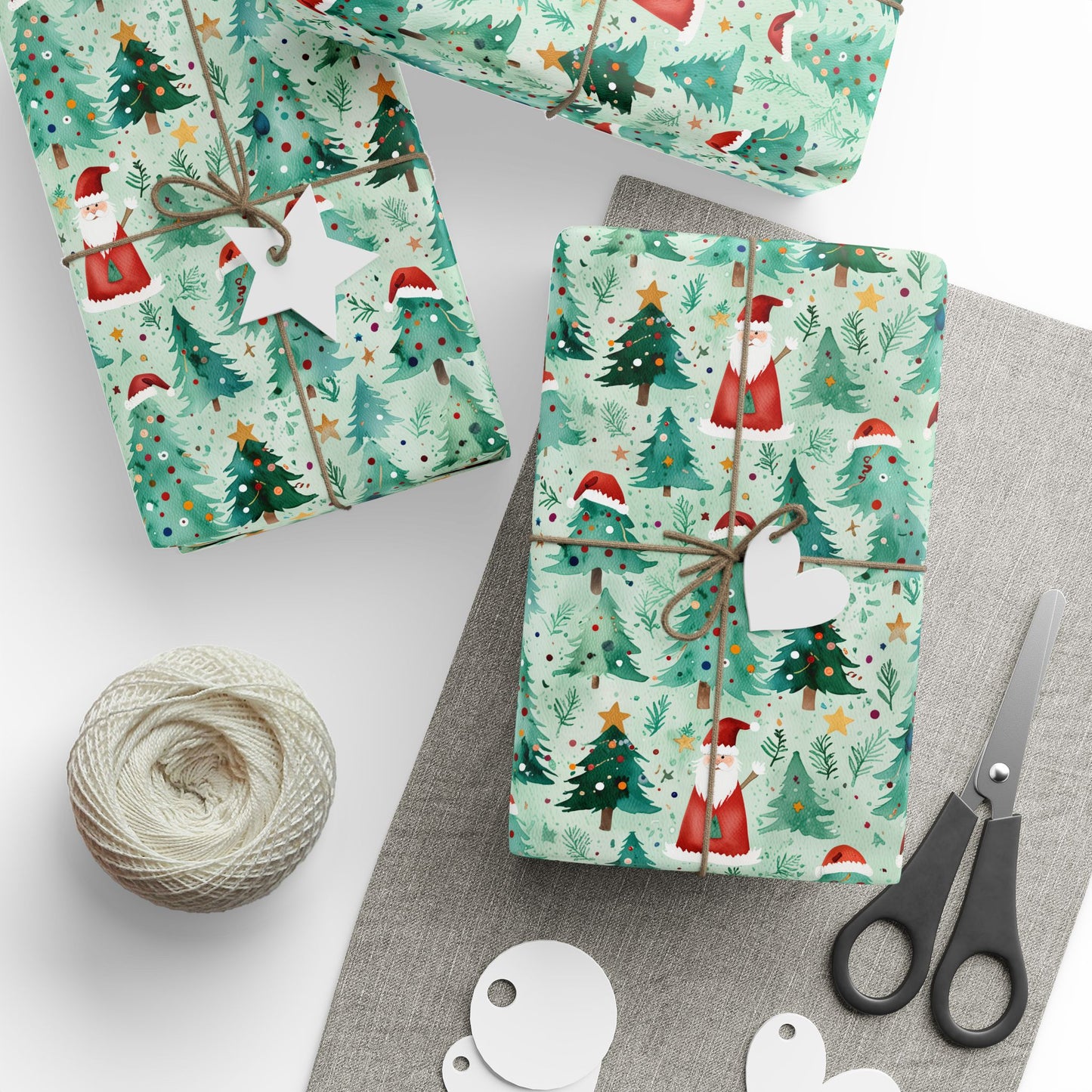 Tree - mendously Jolly – Santa & Spruce Holiday Wrapping Paper