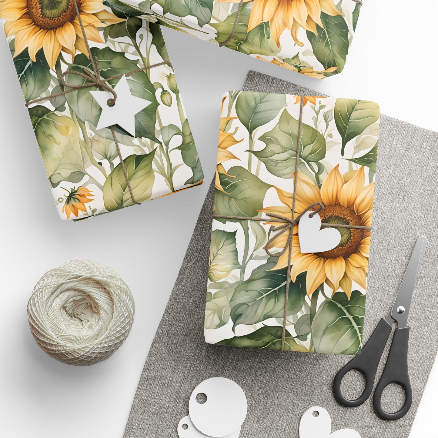 Cheerful Sunflower Patterned Gift Wrap