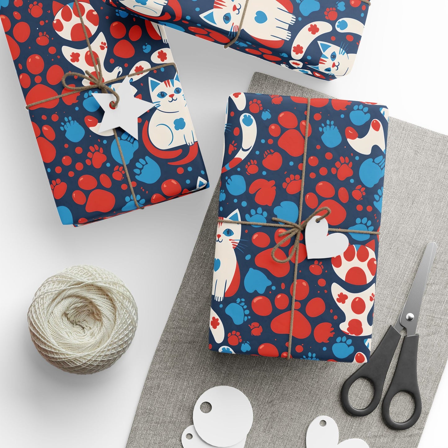 Retro Cat Design Wrapping Paper: Whisker Wonderland Gift Wrap