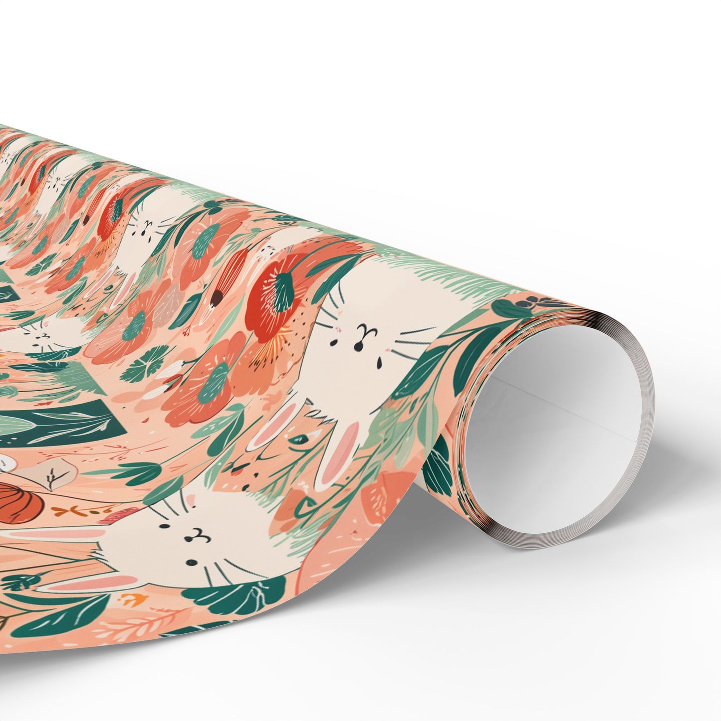 Bunny and Floral Wrapping Paper Roll