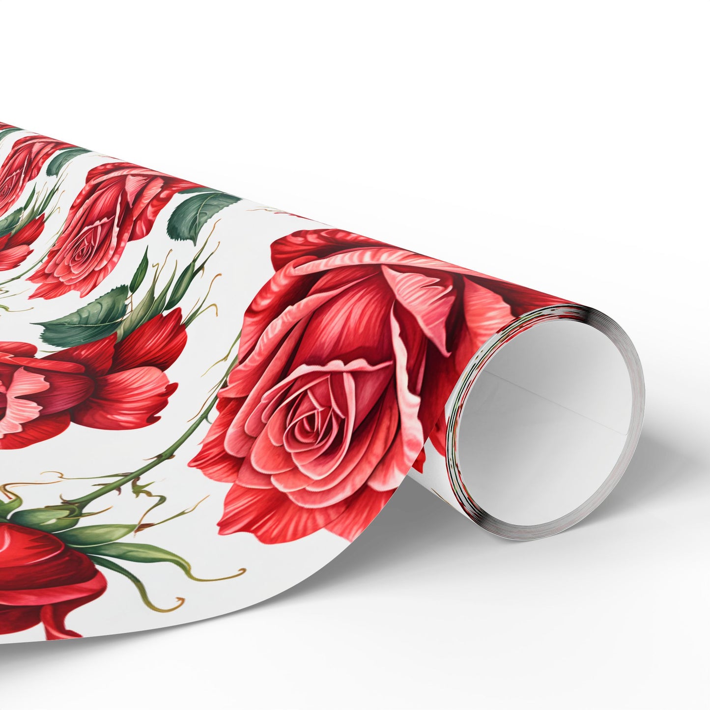 Chic Red Rose Wrapping Paper Roll
