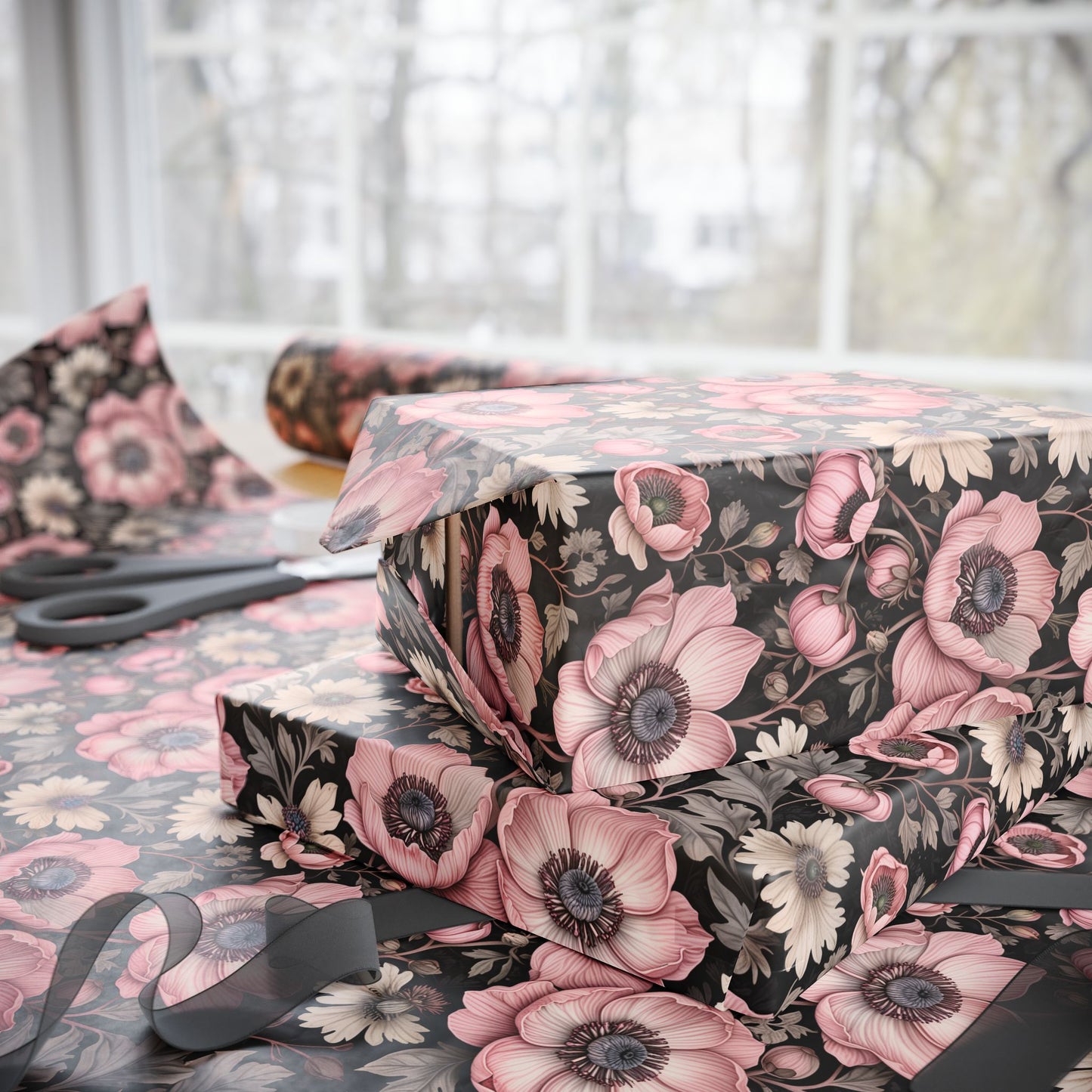 Elegant Pink Floral Wrapping Paper