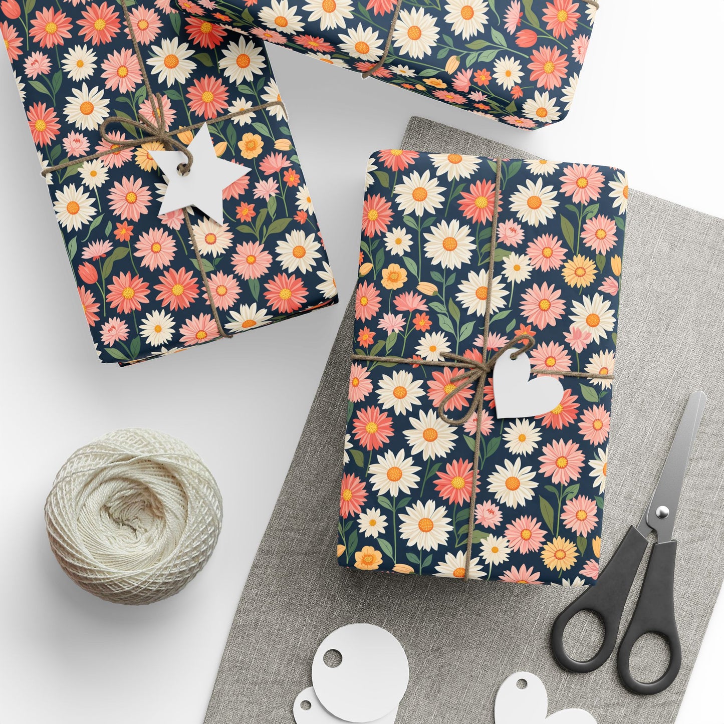 Colorful Daisy Floral Wrapping Paper