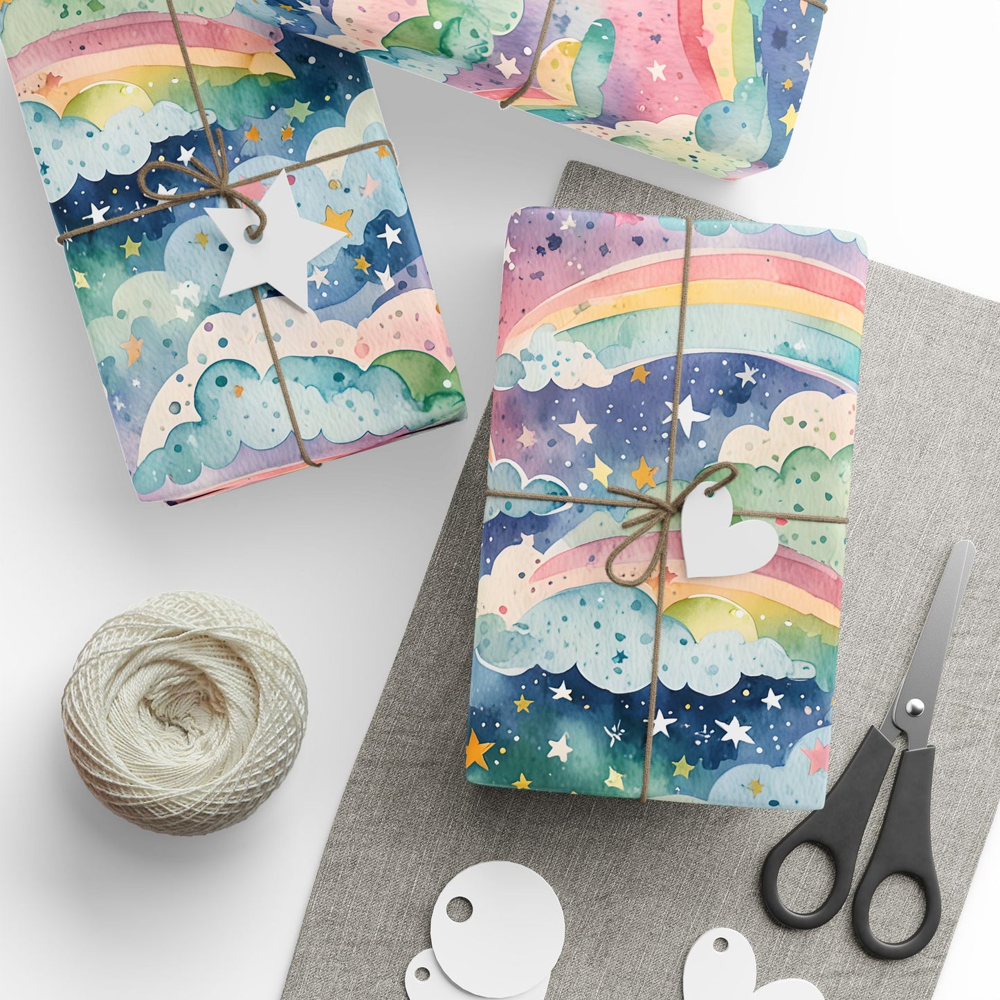 Rainbow Skies – Colorful Cloud Wrap for Joyful Gifting