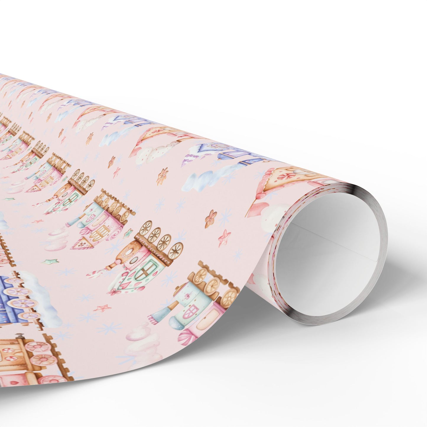 Candy Caboose Express – Gingerbread Train Wrapping Paper