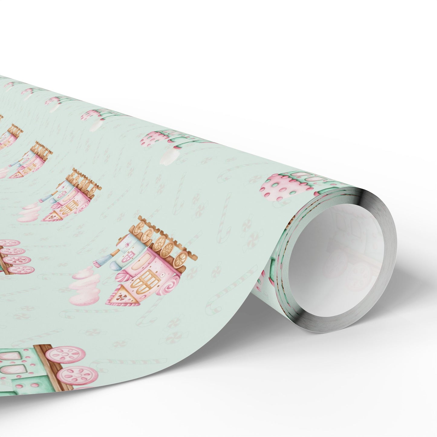 The Sweet Express – Gingerbread Christmas Train Wrapping Paper
