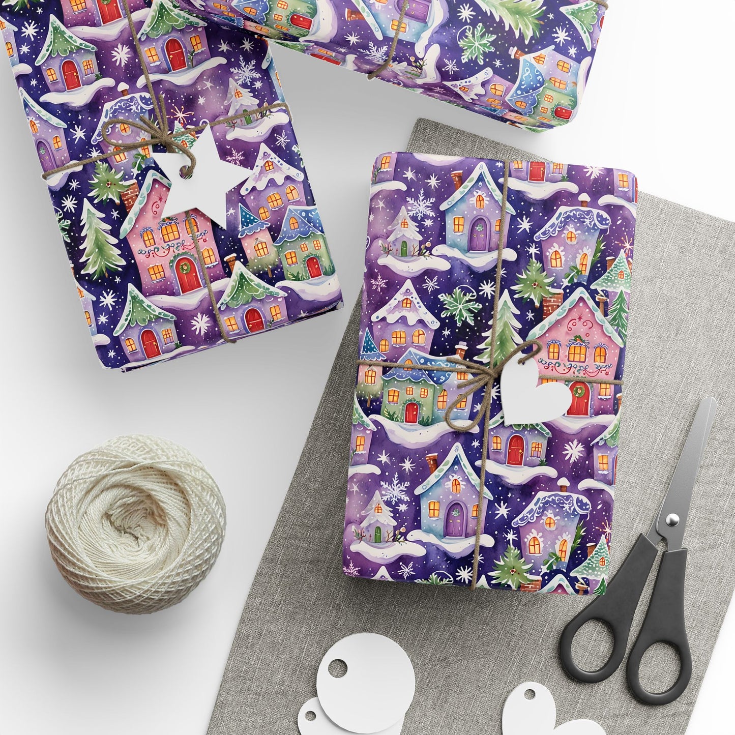 Merryville Magic – Enchanted Christmas Village Wrapping Paper