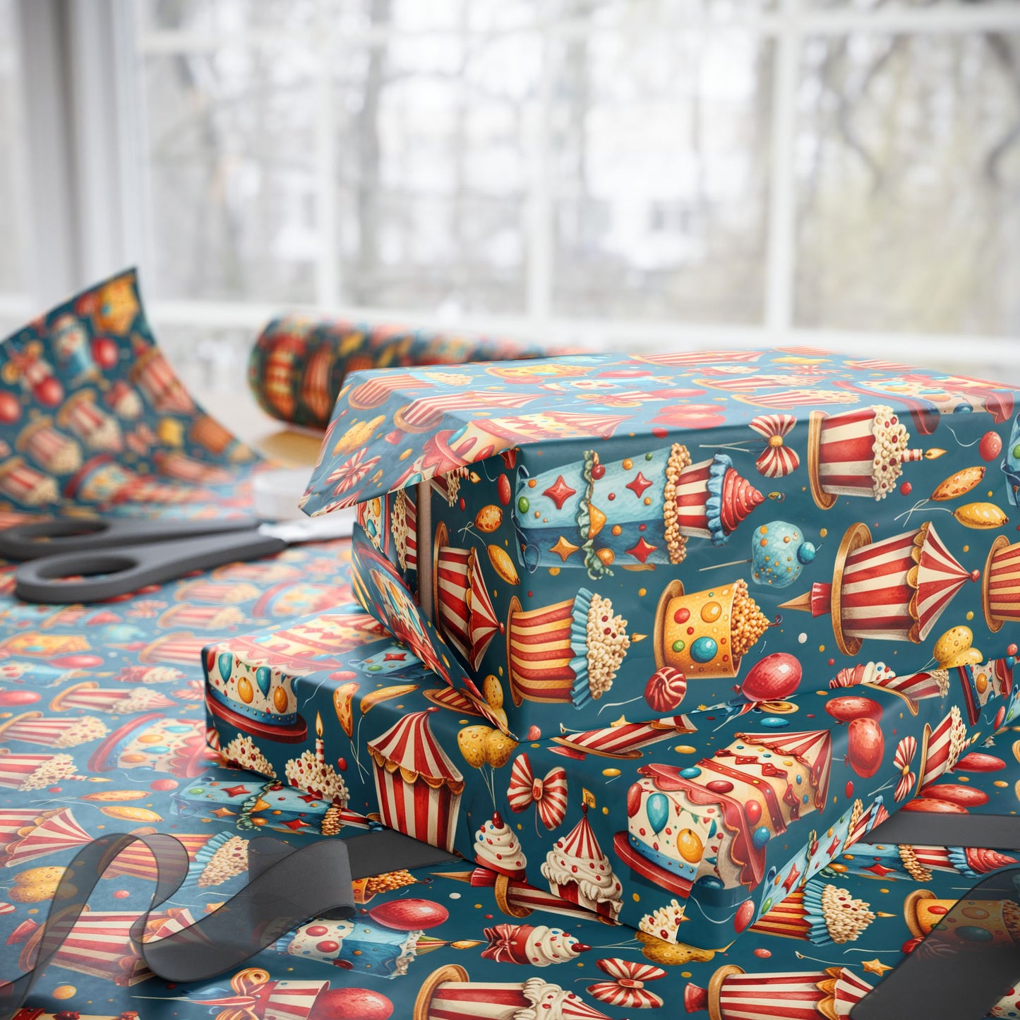 Carnival Cakes & Confetti Dreams – Birthday Wrapping Paper
