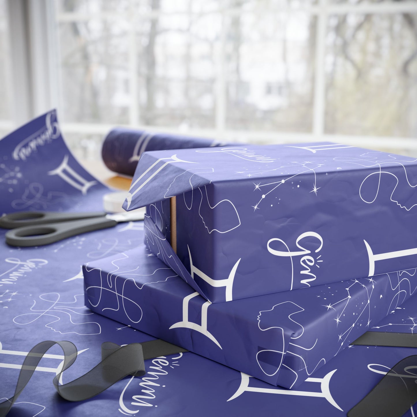Double Trouble & Twinkle – Gemini Zodiac Wrapping Paper