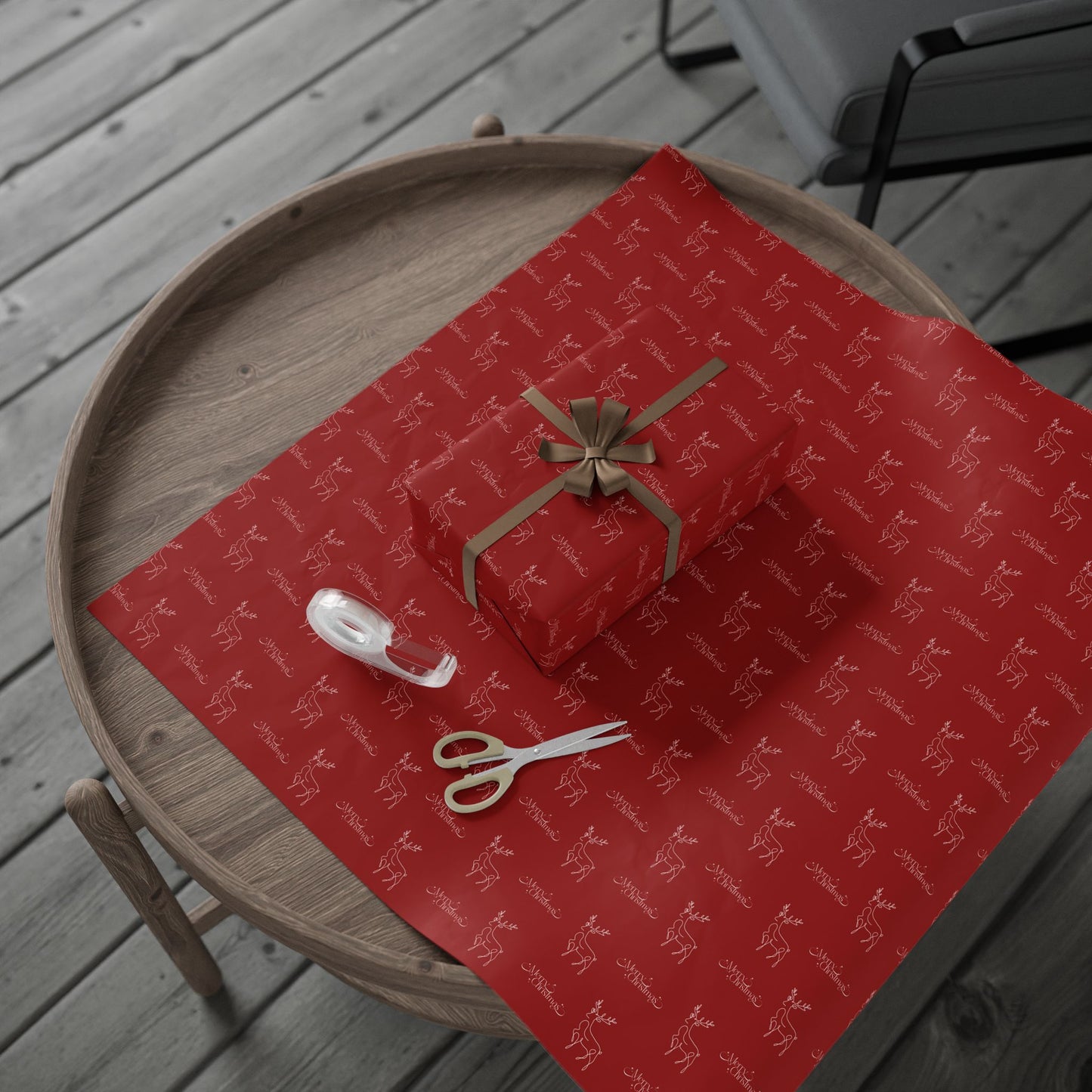 Sleigh All Day – Minimalist Reindeer Christmas Wrapping Paper