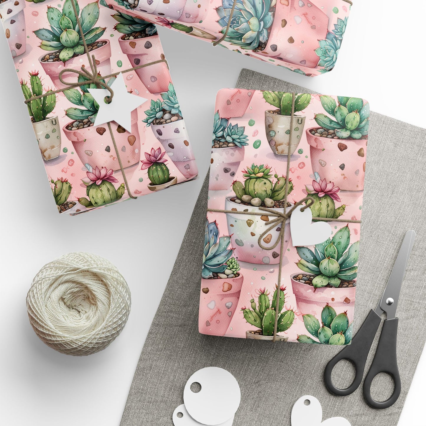 Pink Succulent Plant Gift Wrap