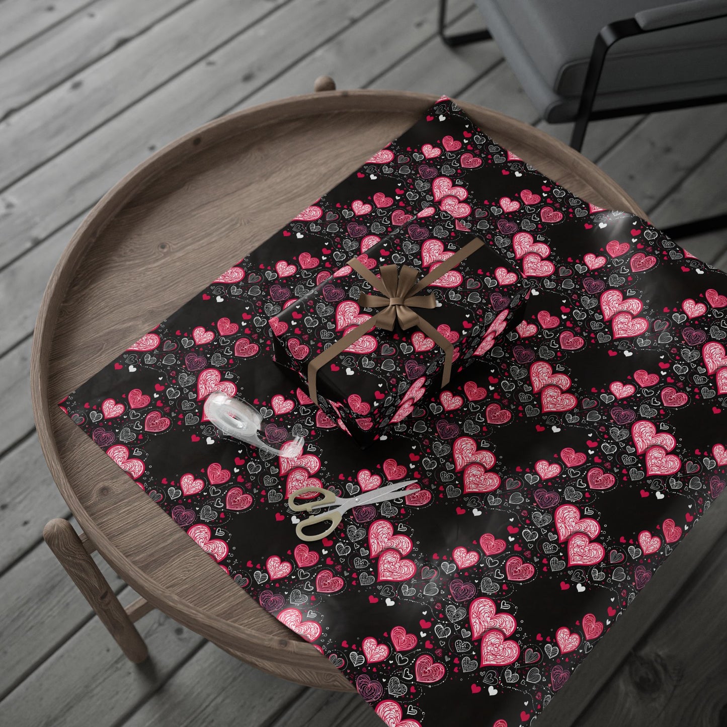 Romantic Hearts Wrapping Paper