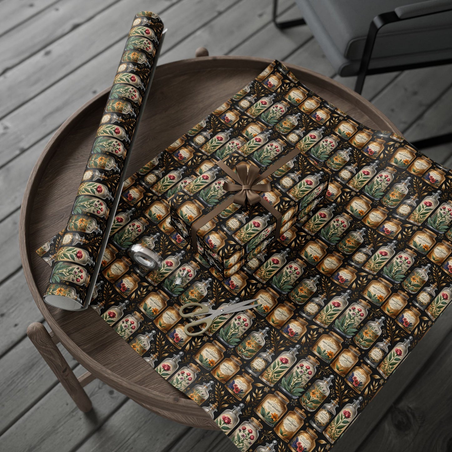 Wrapping Paper - Elegant Apothecary Vintage - Inspired Design
